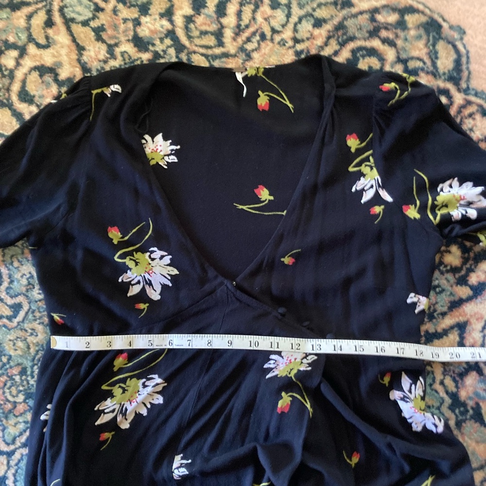 Free People Time On My Side Black Floral Wrap Dress - Picture 11 of 11